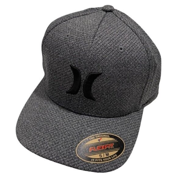 Hurley Unisex Icon Baseball Cap Sz Sm-Med Dk Grey Heather Textured Flex Fit NWT - Picture 2 of 8